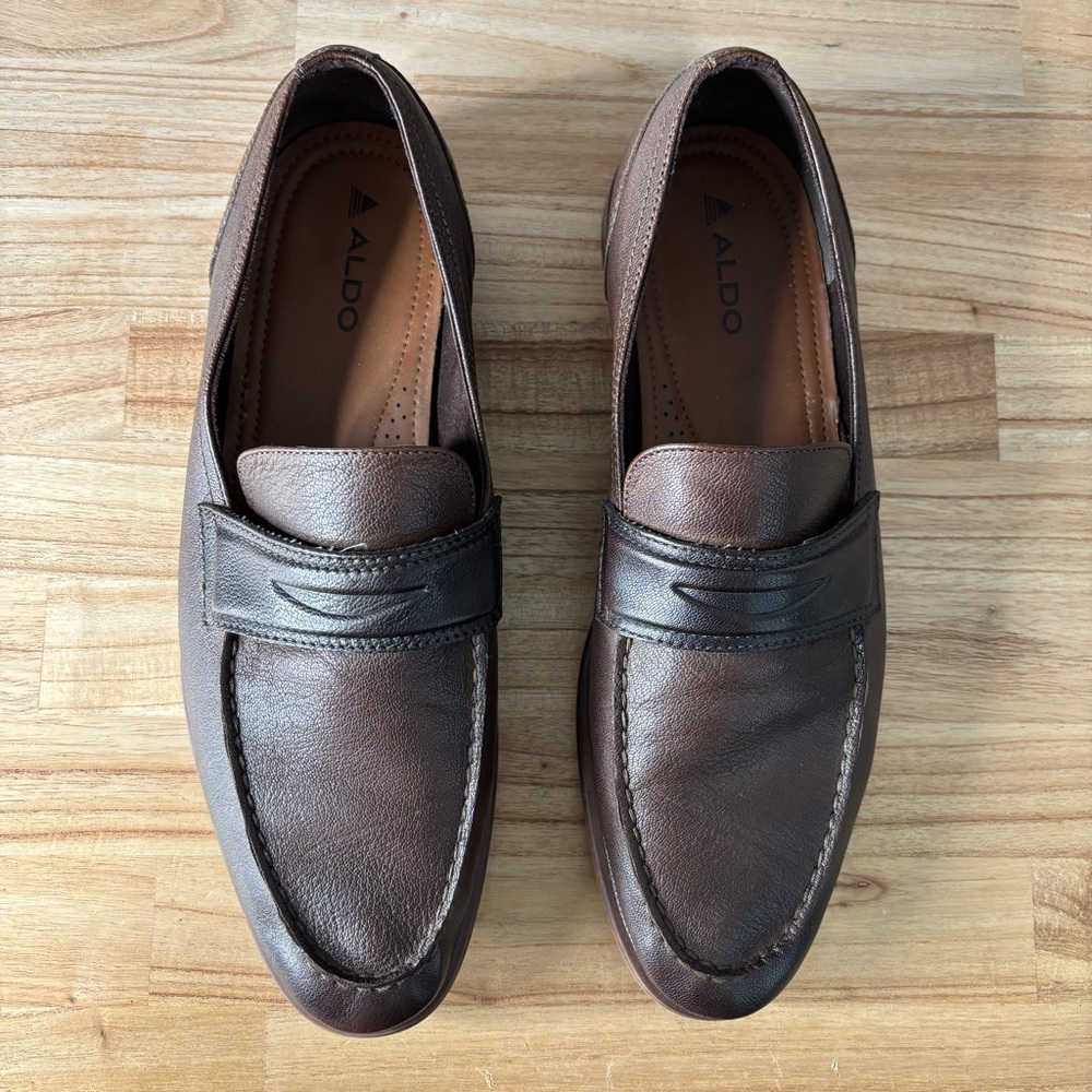 ALDO Bainville brown leather loafer Sz 10.5